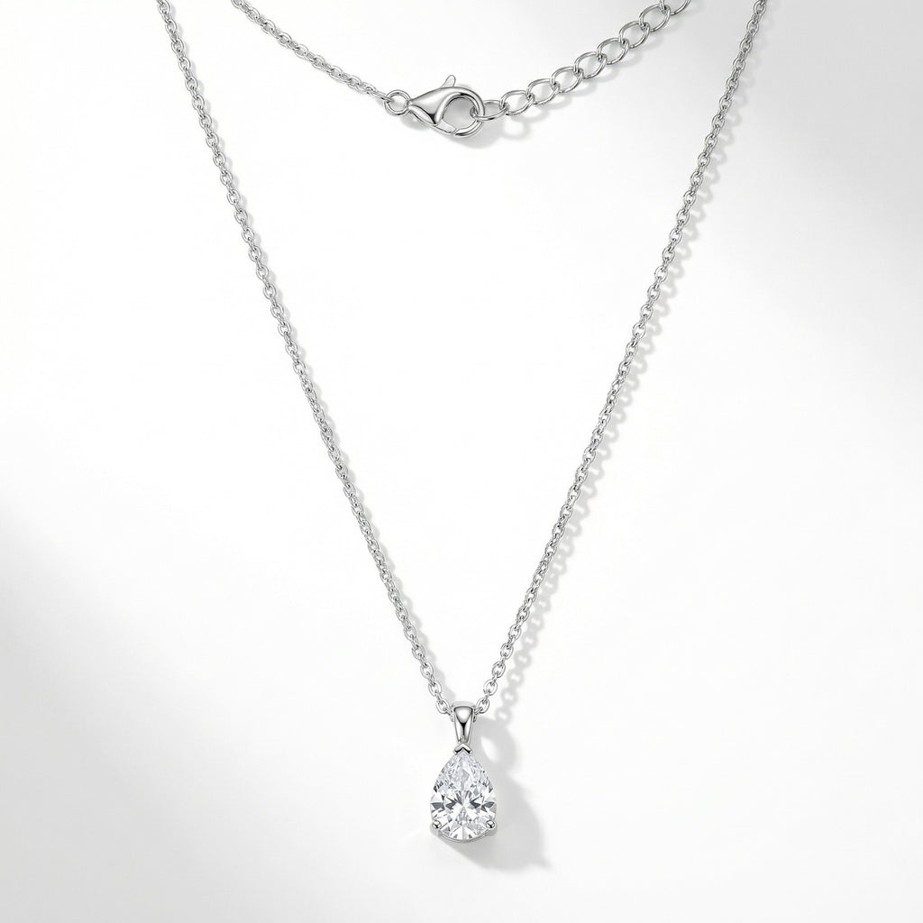Silver Oval Pendant Necklace