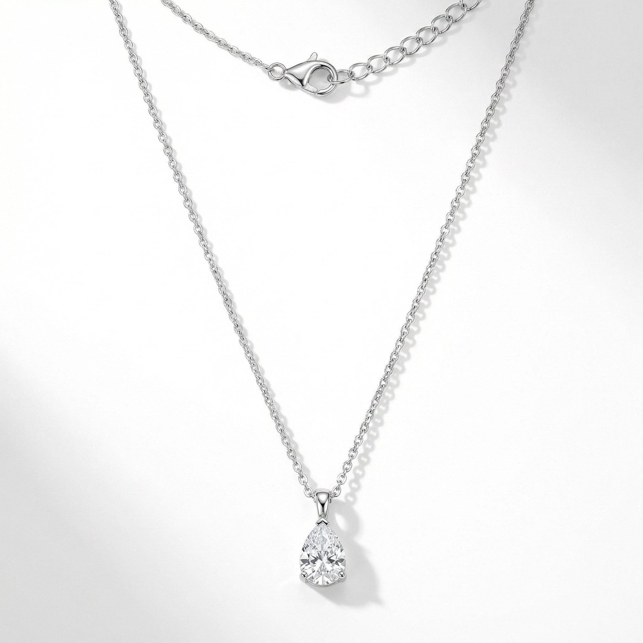 Silver Oval Pendant Necklace