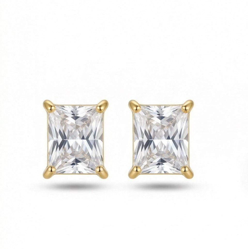 Gold Square Stud Earrings