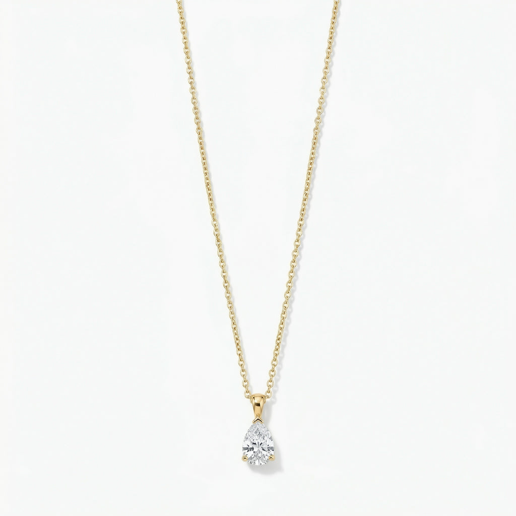 Gold Oval Pendant Necklace