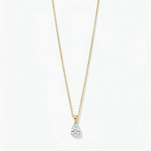 Gold Oval Pendant Necklace
